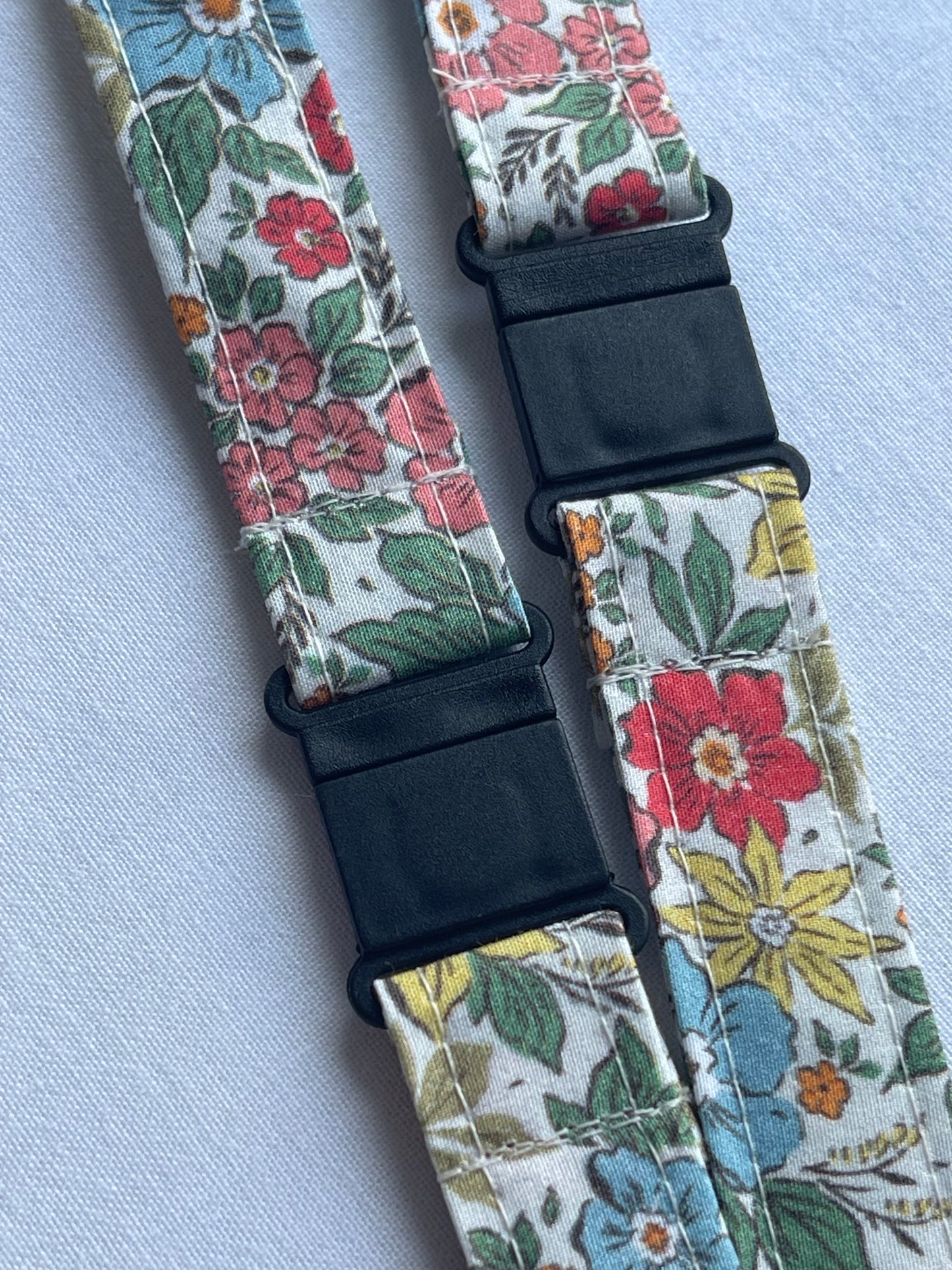 Pastel flowers Fabric Breakaway Lanyard