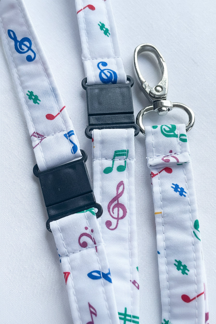 Colorful Music Fabric Breakaway Lanyard