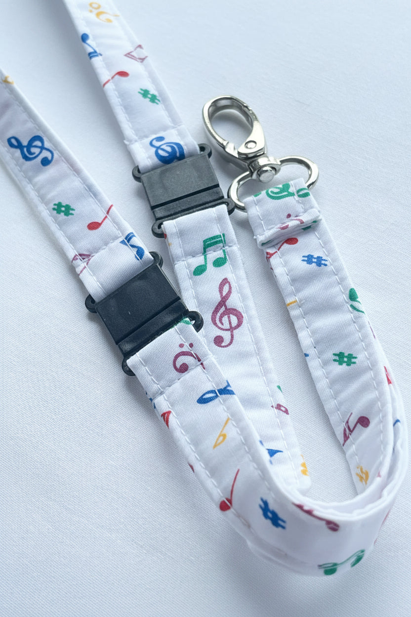 Colorful Music Fabric Breakaway Lanyard