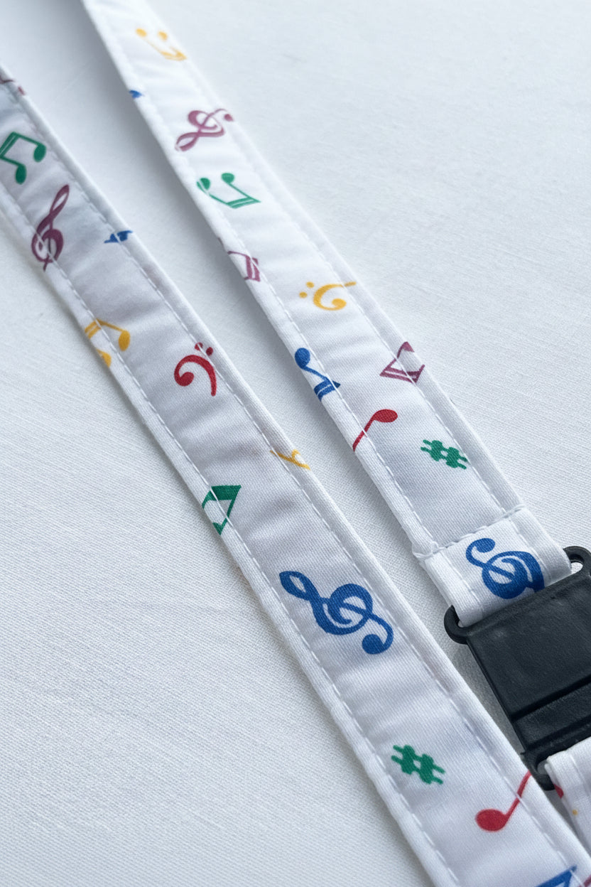 Colorful Music Fabric Breakaway Lanyard