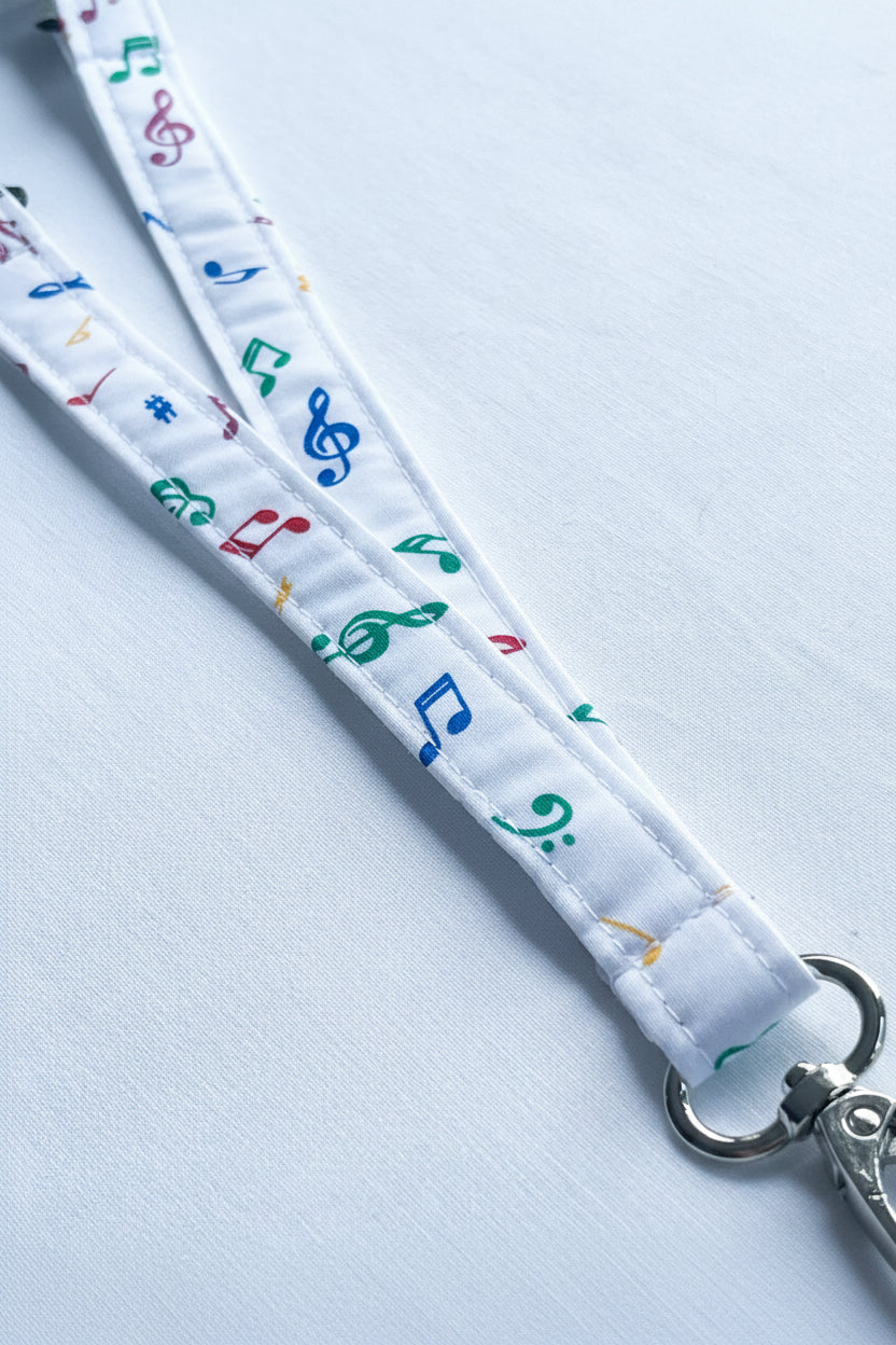 Colorful Music Fabric Breakaway Lanyard