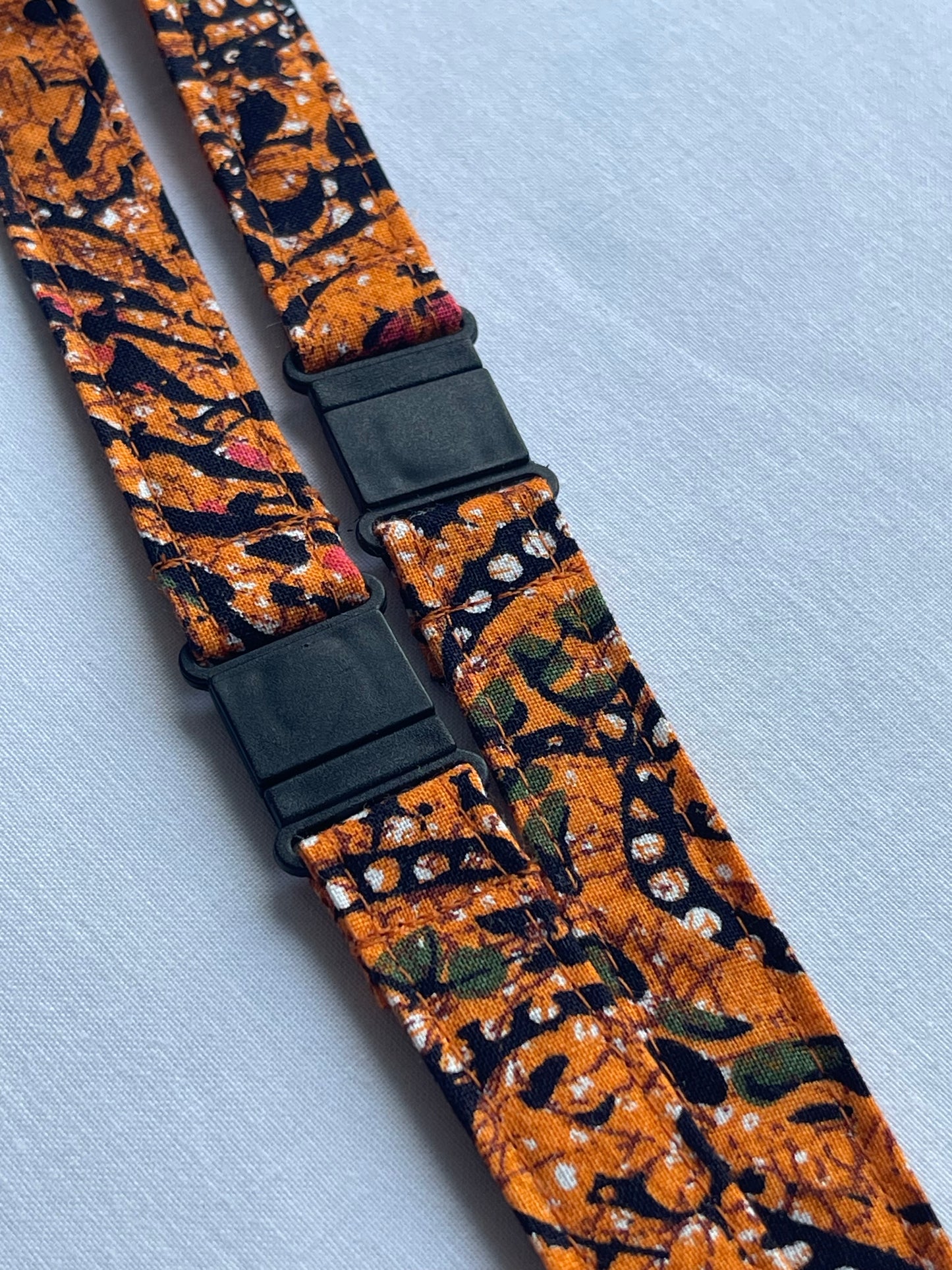 Reclaimed fabric: Spiced Paisley breakaway lanyard