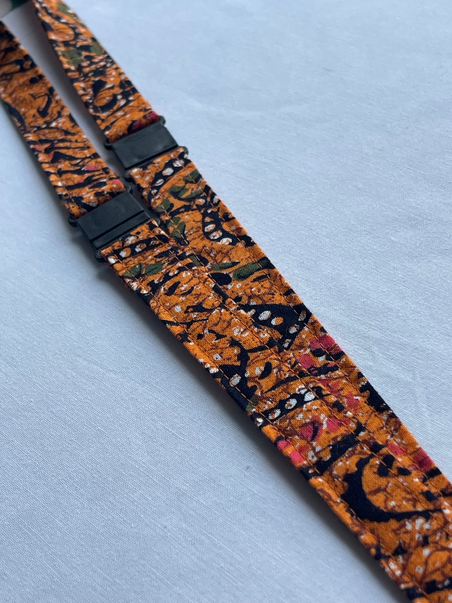 Reclaimed fabric: Spiced Paisley breakaway lanyard