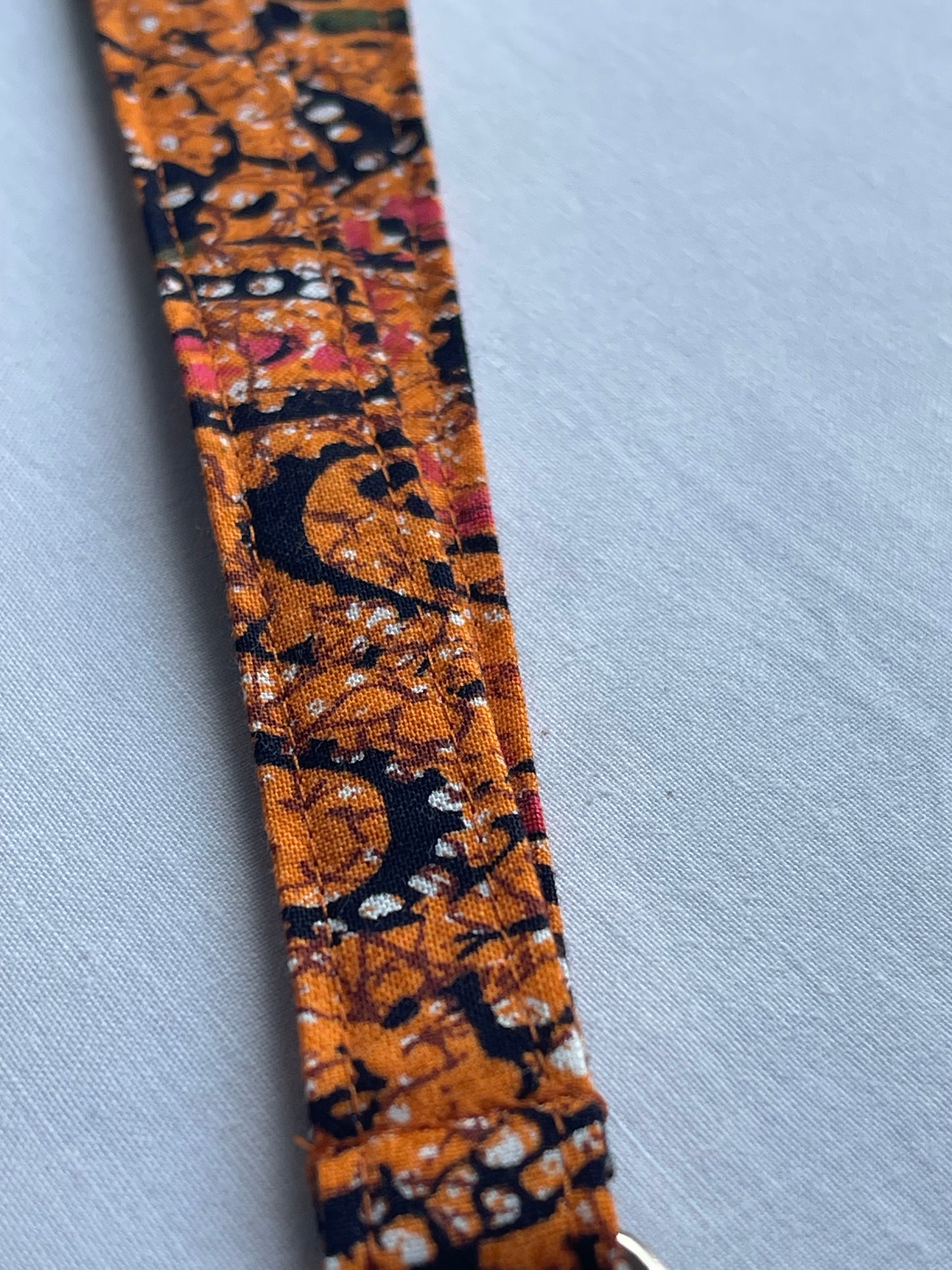 Reclaimed fabric: Spiced Paisley breakaway lanyard