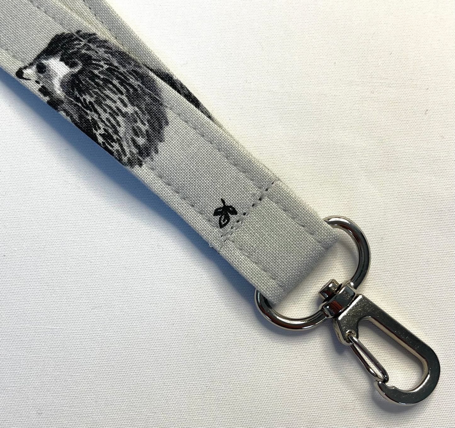 Hedgehog Grey Fabric Breakaway Lanyard - House of Lanyards