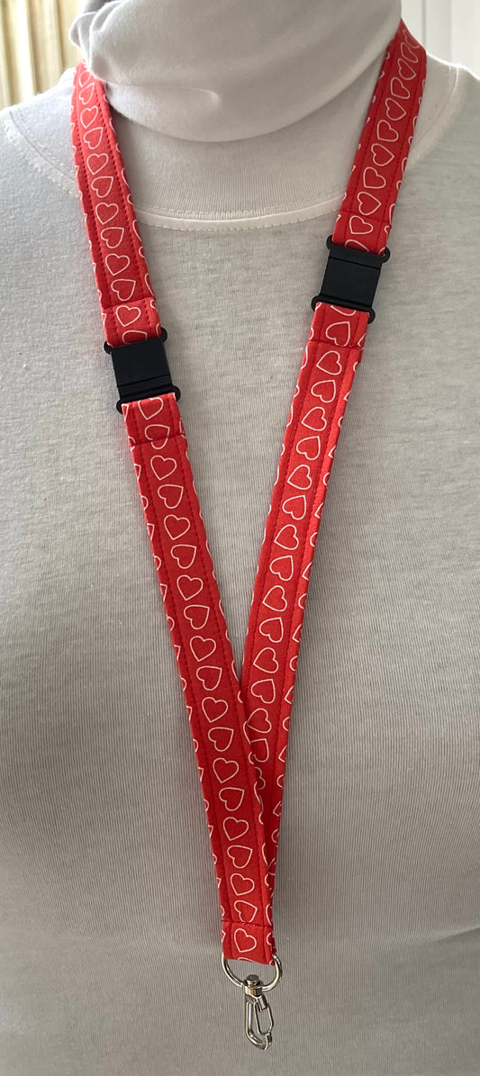 Be My Valentine Fabric Breakaway Lanyard - House of Lanyards