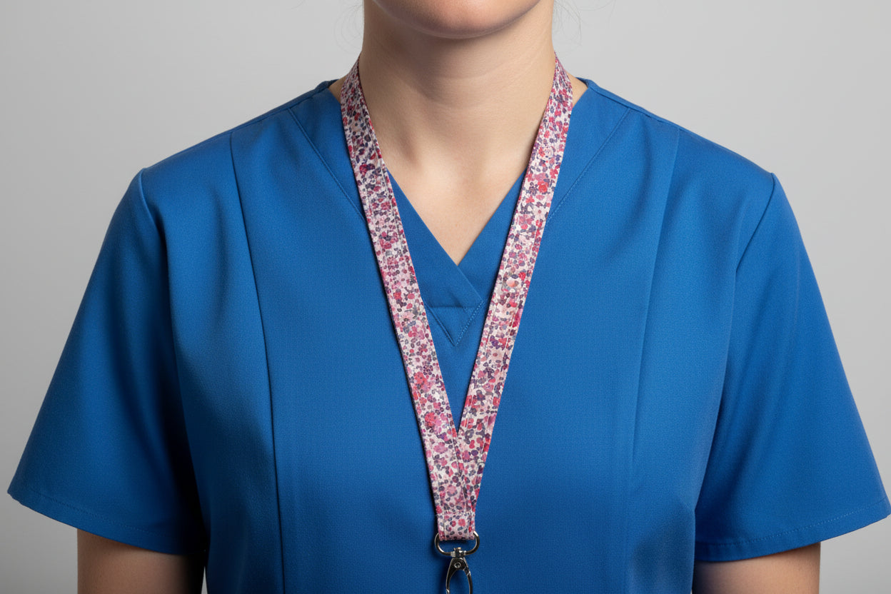 Handmade safety breakaway lanyard with anti-strangulation release points for NHS, healthcare, education and security staff