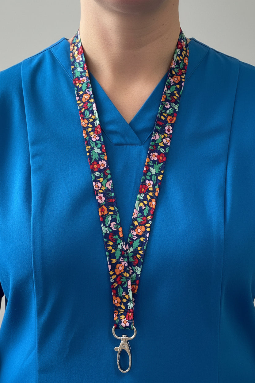 Handmade safety breakaway lanyard with multiple anti-strangulation breakaway points, designed for NHS, healthcare, mental health and security professionals