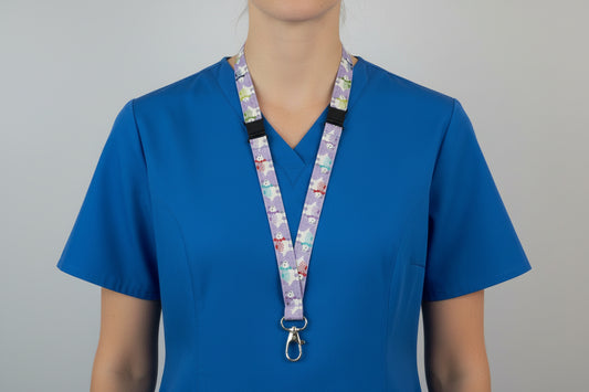 Handmade safety breakaway lanyard with multiple anti-strangulation breakaway points, designed for NHS, healthcare, mental health and security professionals