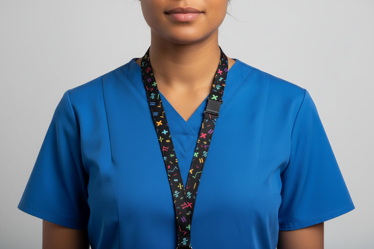 Handmade safety breakaway lanyard with multiple anti-strangulation breakaway points, designed for NHS, healthcare, mental health and security professionals