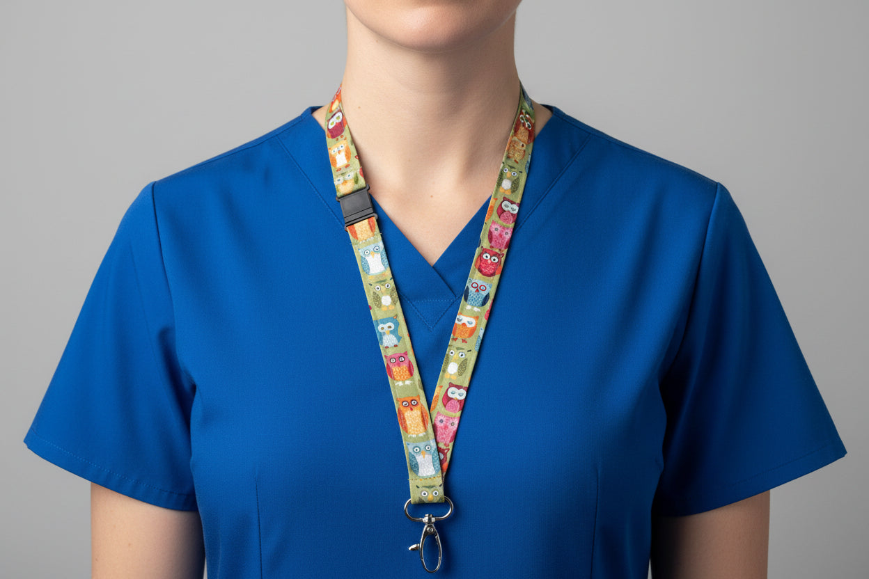 Handmade safety breakaway lanyard with anti-strangulation release points for NHS, healthcare, education and security staff