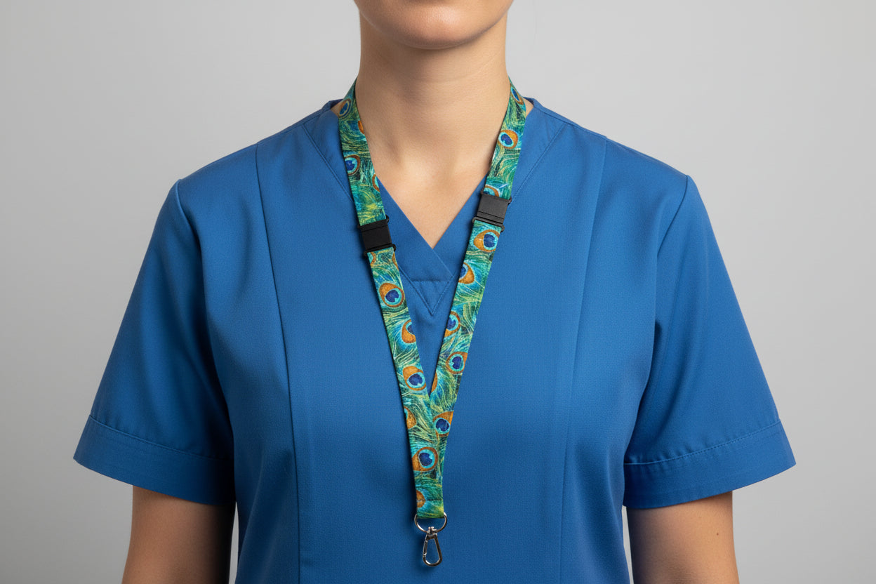 Handmade safety breakaway lanyard with anti-strangulation release points for NHS, healthcare, education and security staff