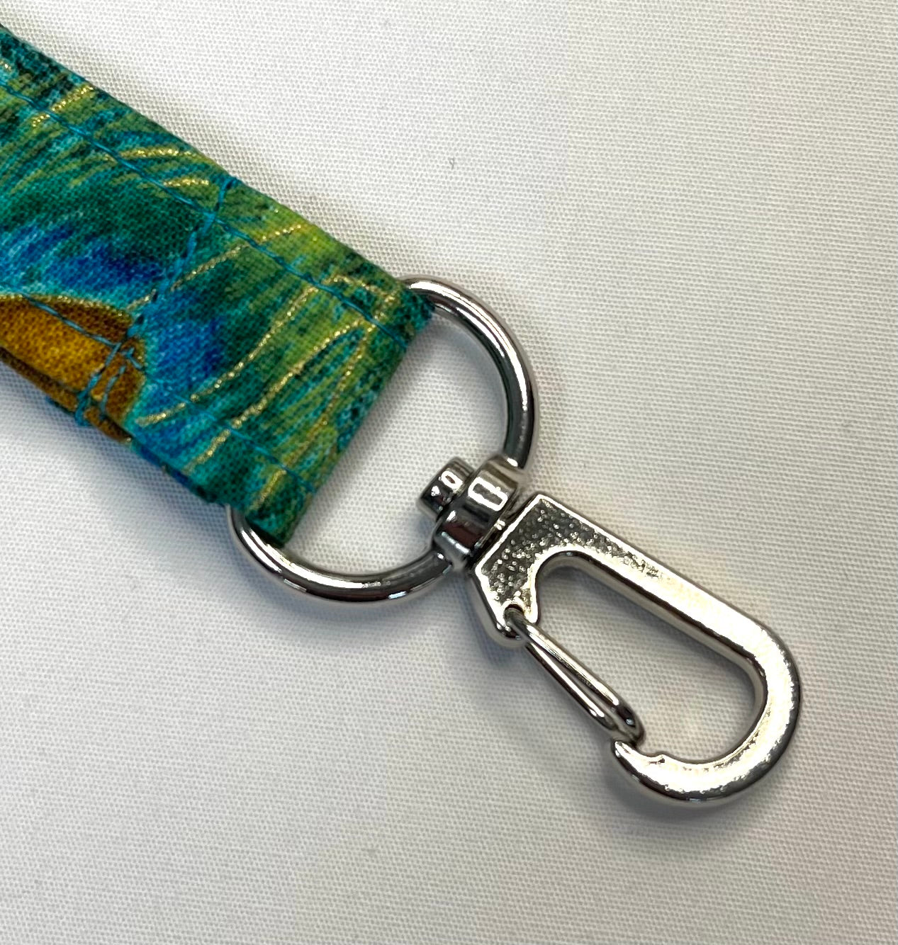 Peacock Prints Fabric Breakaway Lanyard - House of Lanyards