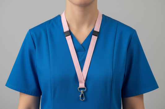 Handmade safety breakaway lanyard with multiple anti-strangulation breakaway points, designed for NHS, healthcare, mental health and security professionals