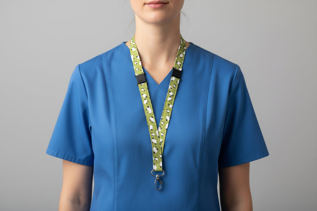 Handmade safety breakaway lanyard with anti-strangulation release points for NHS, healthcare, education and security staff