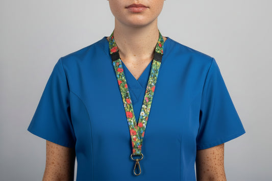 Handmade safety breakaway lanyard with anti-strangulation release points for NHS, healthcare, education and security staff