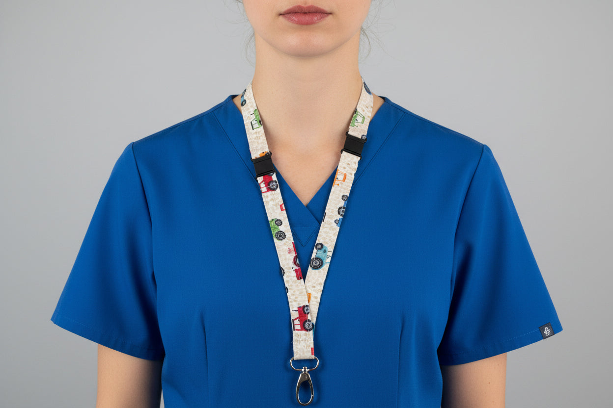 Handmade safety breakaway lanyard with anti-strangulation release points for NHS, healthcare, education and security staff