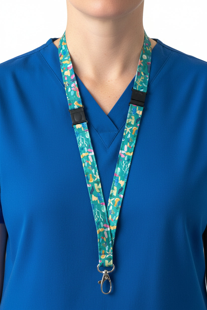 Rock Pool Fabric Breakaway Lanyard