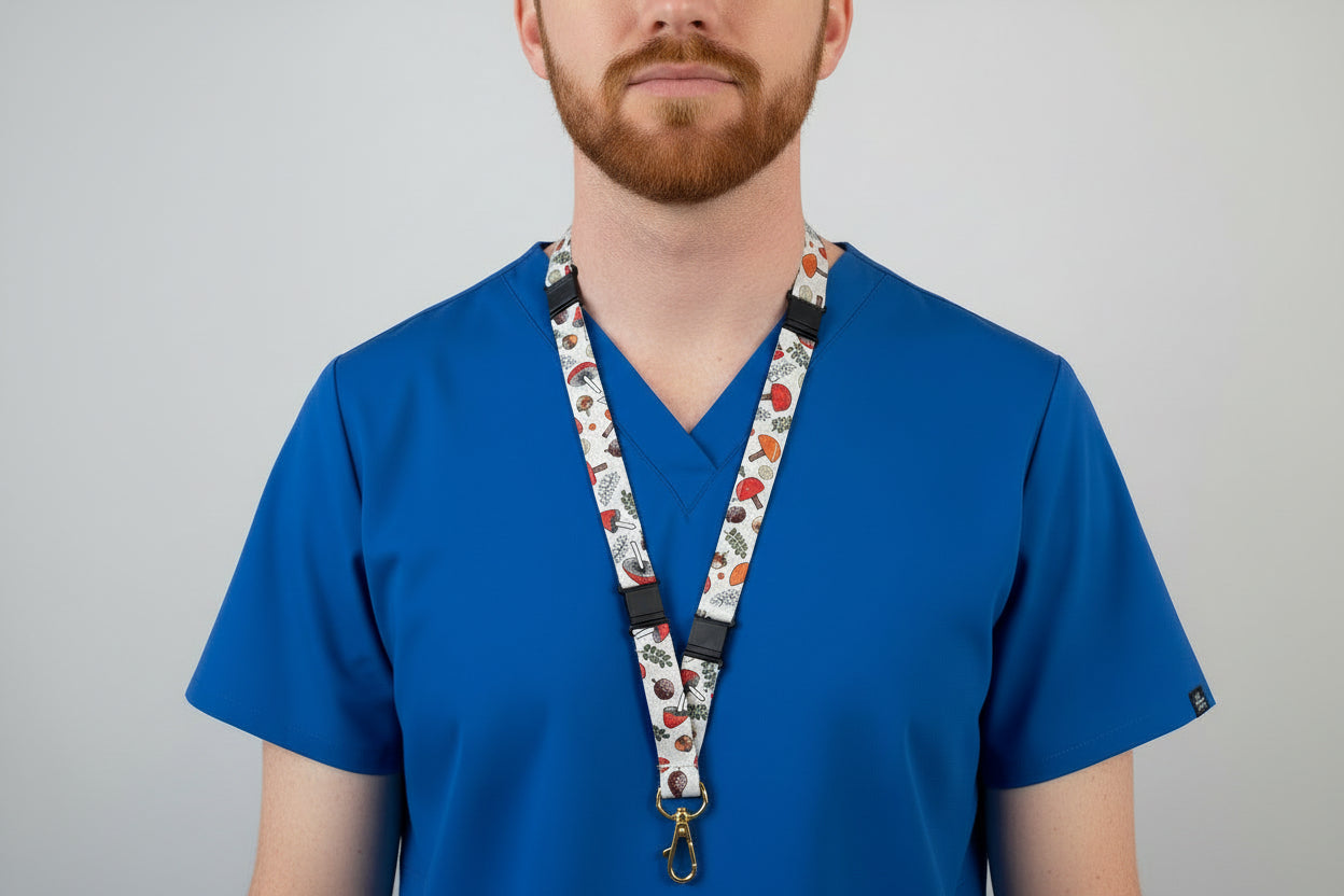 Handmade safety breakaway lanyard with anti-strangulation release points for NHS, healthcare, education and security staff