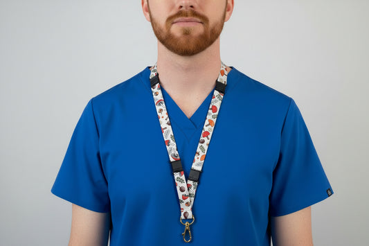 Handmade safety breakaway lanyard with anti-strangulation release points for NHS, healthcare, education and security staff