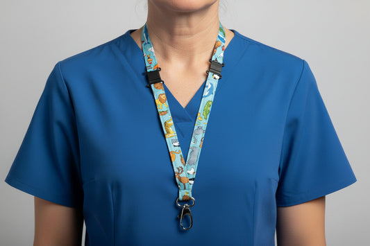 Handmade safety breakaway lanyard with anti-strangulation release points for NHS, healthcare, education and security staff