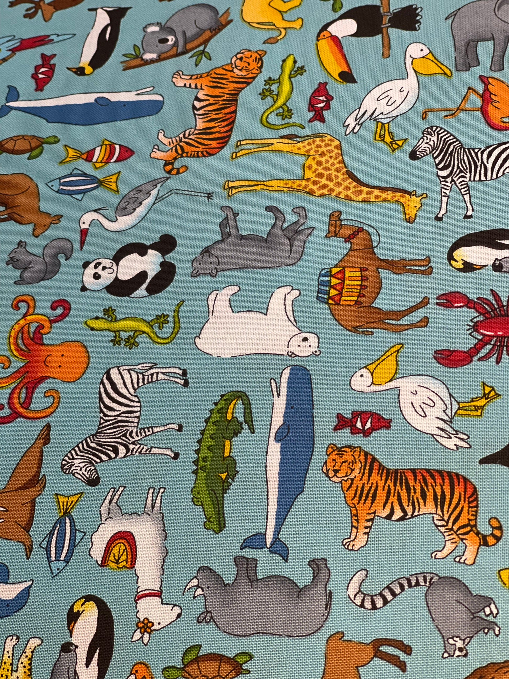 Worldly Animals Blue Fabric Breakaway Lanyard - House of Lanyards