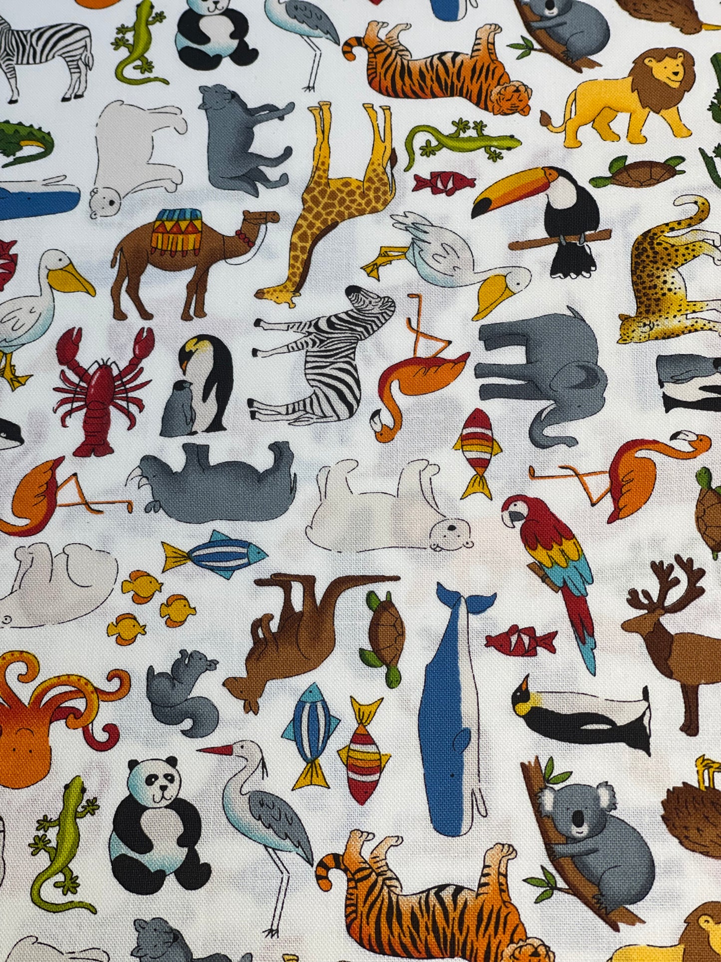 Worldly Animals White Fabric Breakaway Lanyard - House of Lanyards