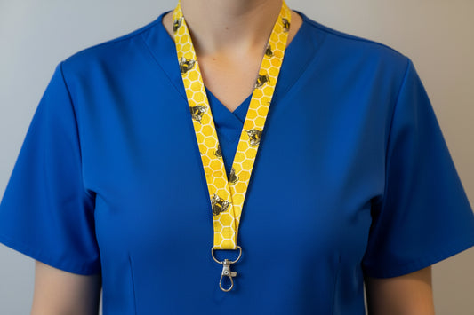 Handmade safety breakaway lanyard with anti-strangulation release points for NHS, healthcare, education and security staff