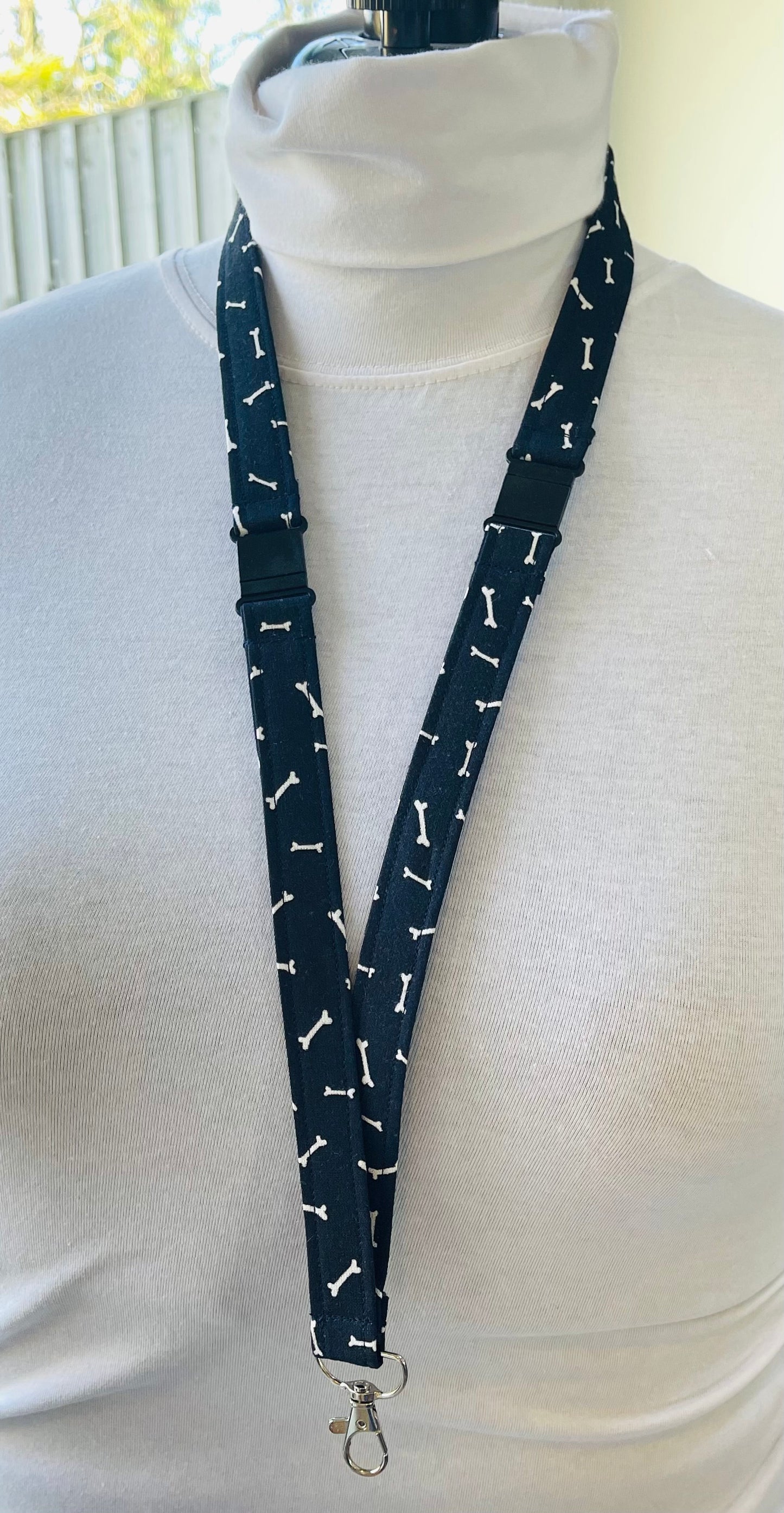 Dog Bone Fabric Breakaway Lanyard image 0