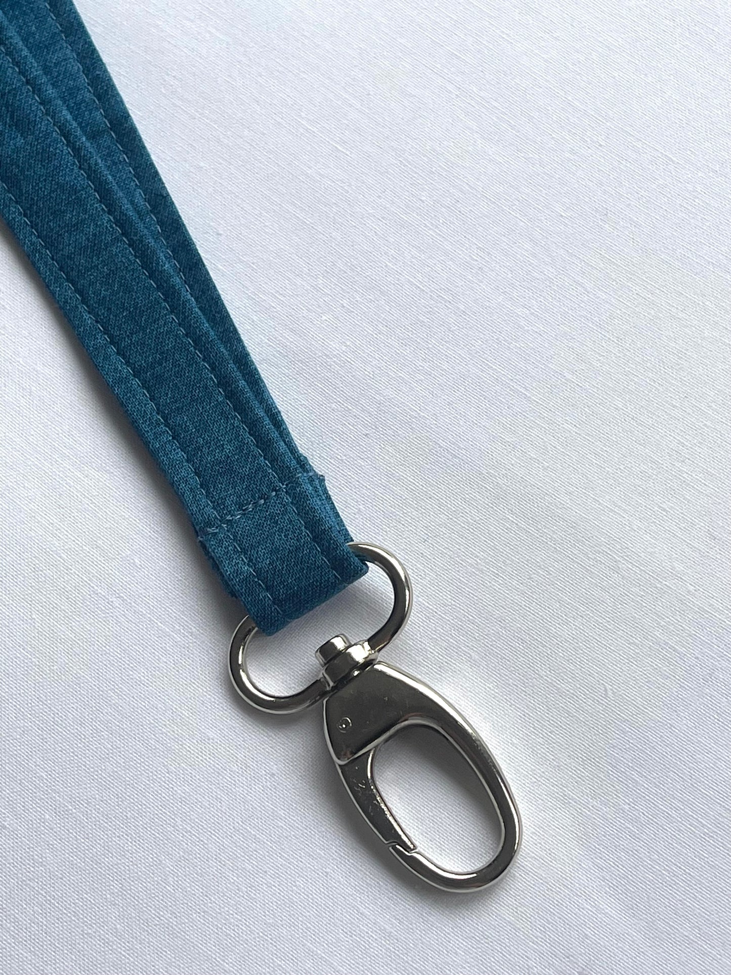 Denim Blue Effect Fabric Breakaway Lanyard image 2