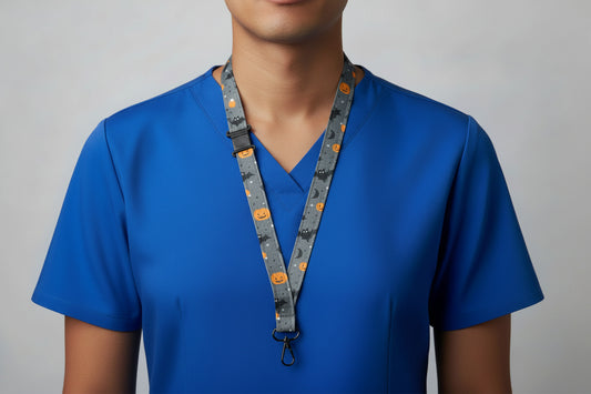 Handmade safety breakaway lanyard with anti-strangulation release points for NHS, healthcare, education and security staff