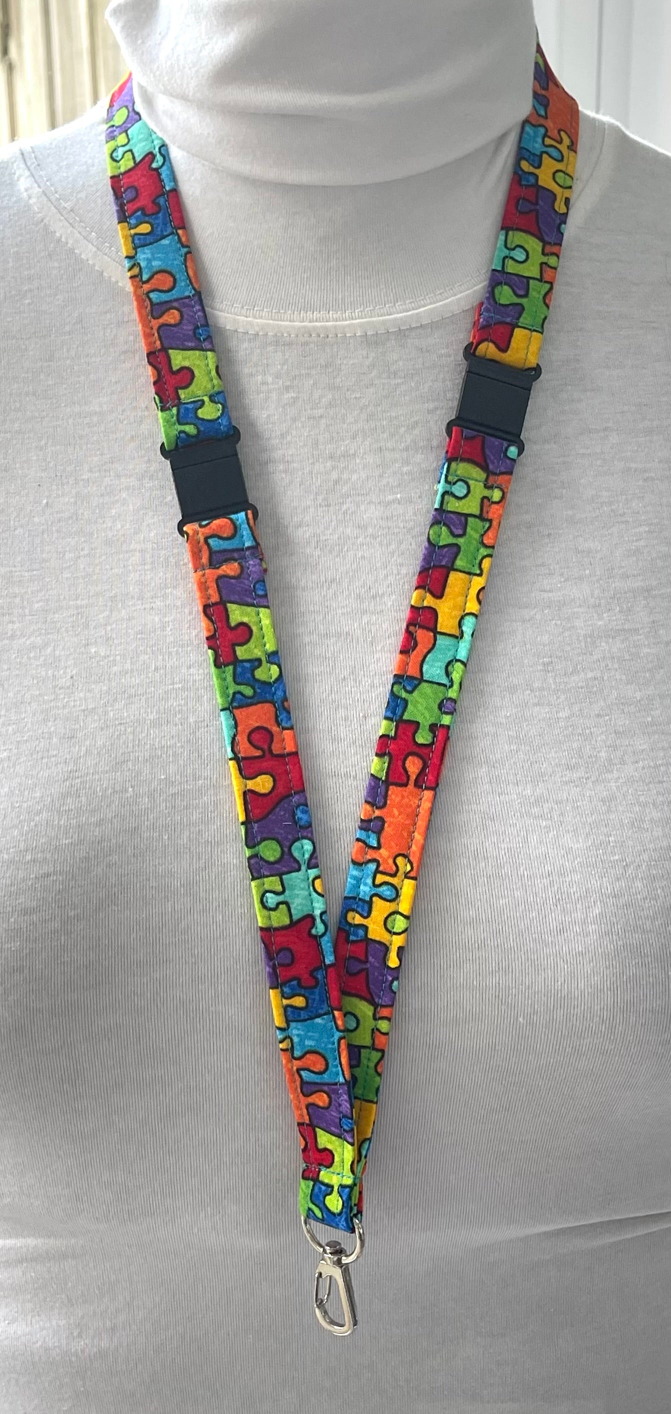 Puzzle Fabric Breakaway Lanyard image 0