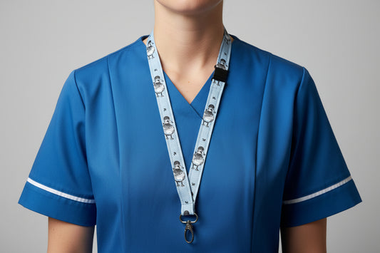 Handmade safety breakaway lanyard with anti-strangulation release points for NHS, healthcare, education and security staff