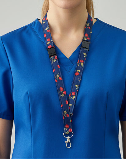 Handmade safety breakaway lanyard with anti-strangulation release points for NHS, healthcare, education and security staff