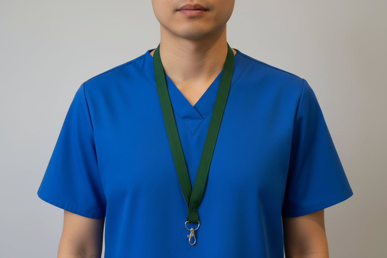 Handmade safety breakaway lanyard with multiple anti-strangulation breakaway points, designed for NHS, healthcare, mental health and security professionals