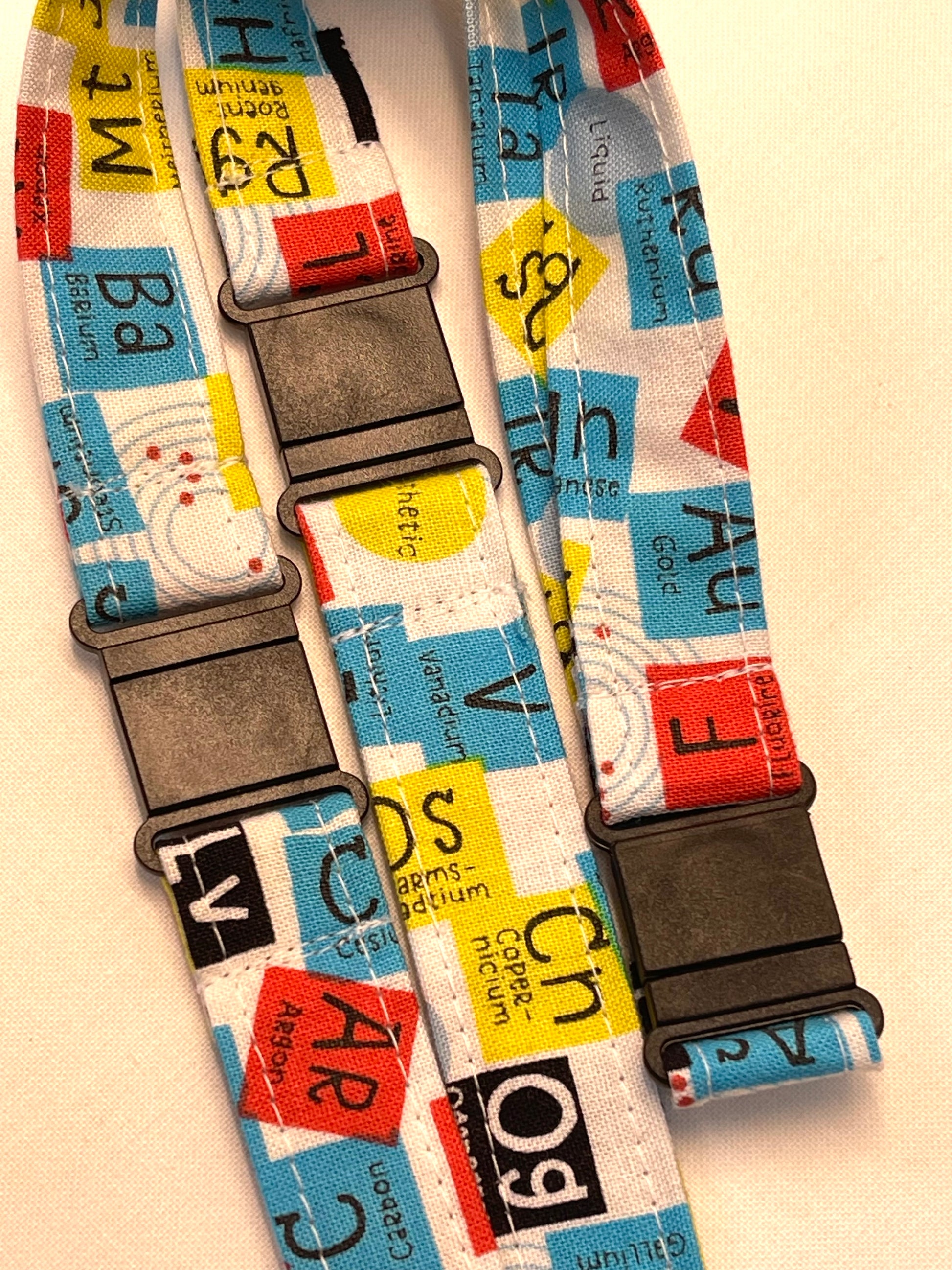 colorful lanyard with breakaway clips 