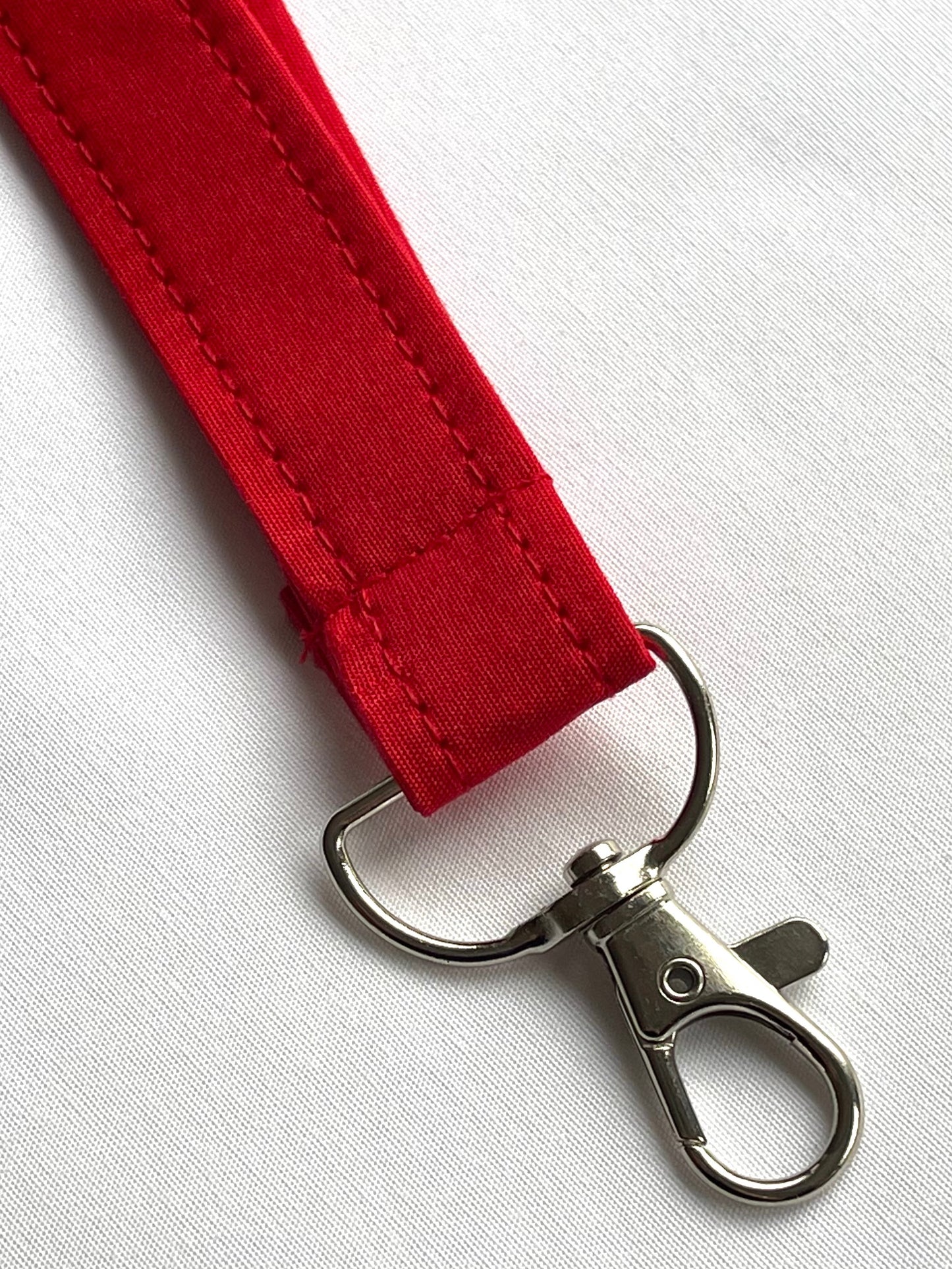 Red Plain Fabric Breakaway Lanyard image 1