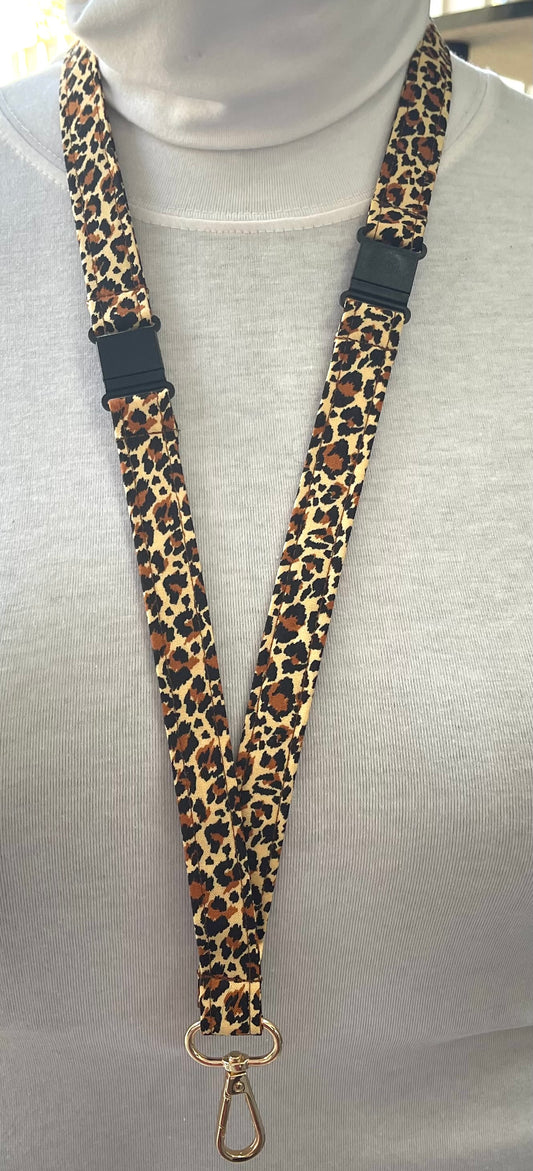 Leopard print Fabric Breakaway Lanyard image 0