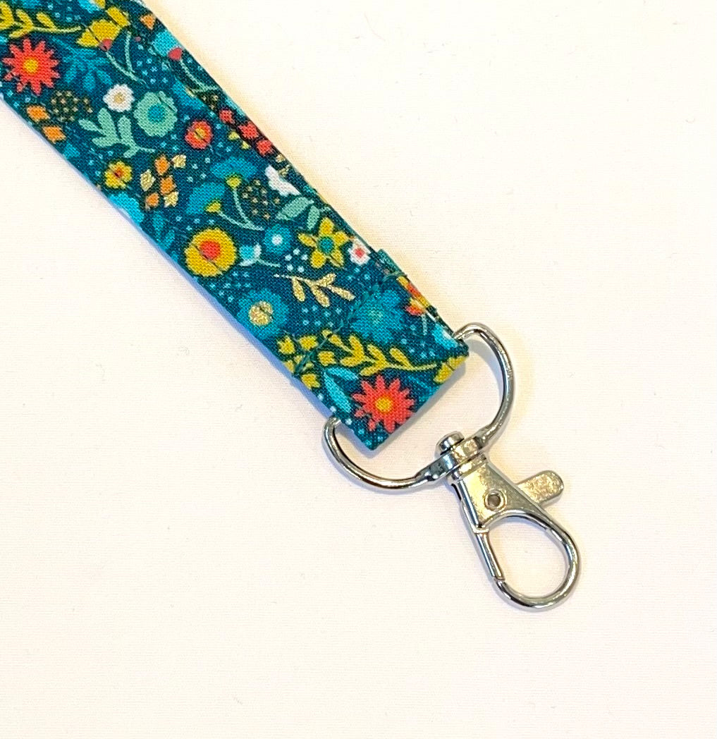 Folk Friends Floral Fabric Breakaway Lanyard image 2