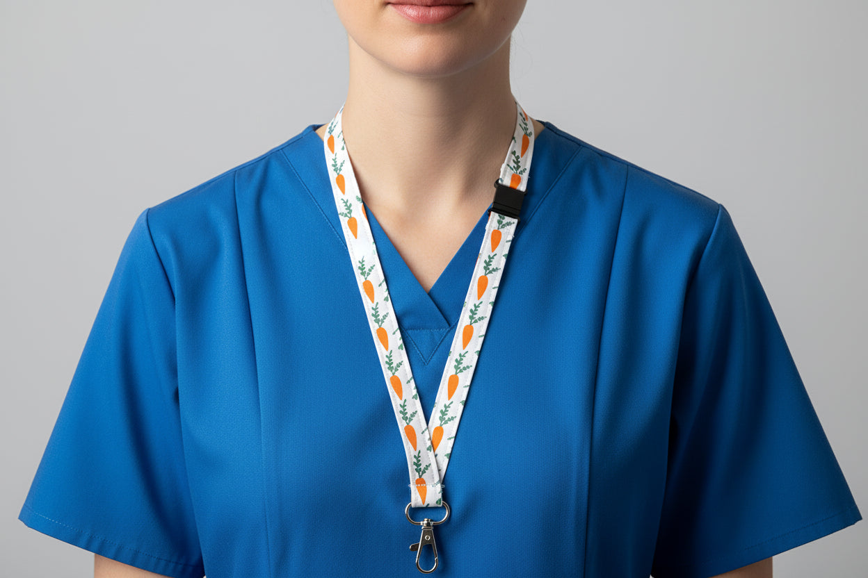 Handmade safety breakaway lanyard with anti-strangulation release points for NHS, healthcare, education and security staff