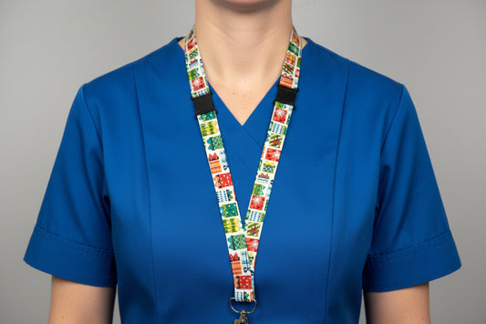 Handmade safety breakaway lanyard with anti-strangulation release points for NHS, healthcare, education and security staff