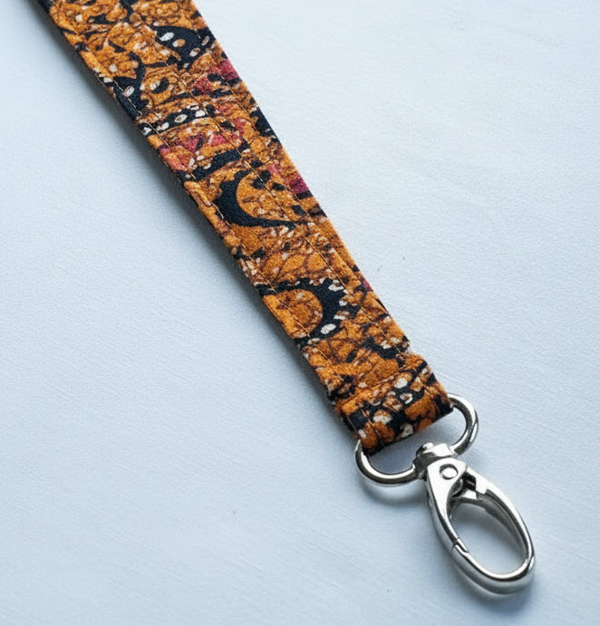 Reclaimed fabric: Spiced Paisley breakaway lanyard