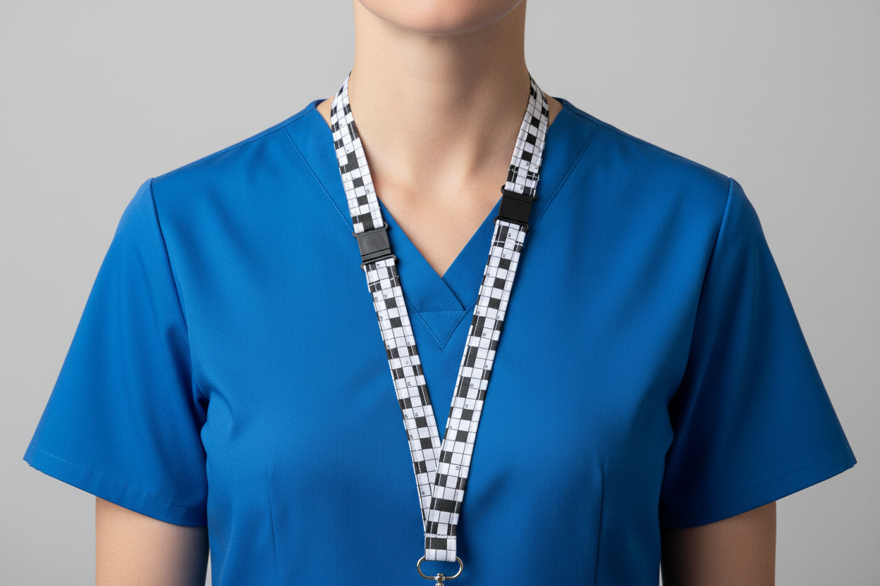 Handmade safety breakaway lanyard with anti-strangulation release points for NHS, healthcare, education and security staff