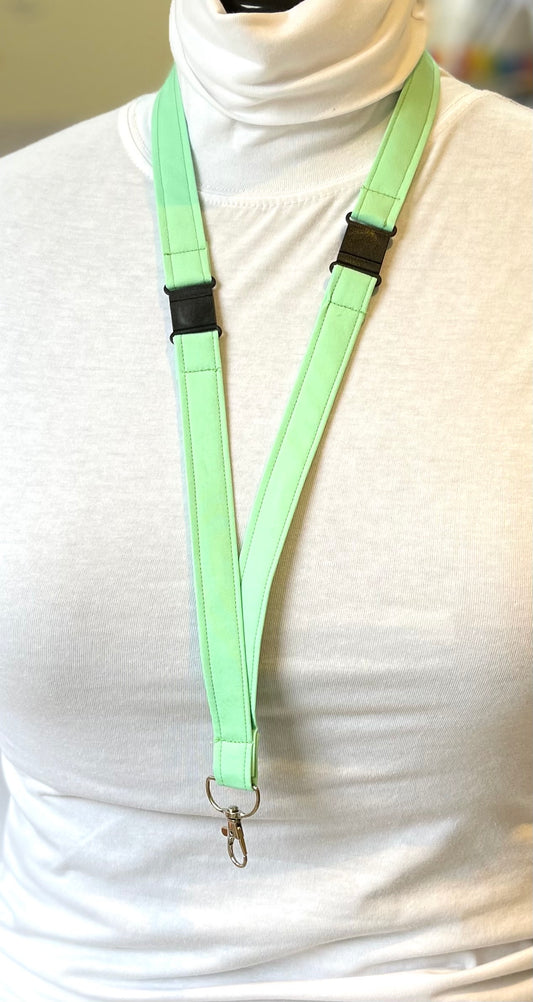 Pastel Green Plain Fabric Breakaway Lanyard image 0