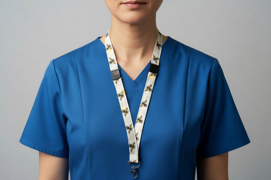 Handmade safety breakaway lanyard with anti-strangulation release points for NHS, healthcare, education and security staff