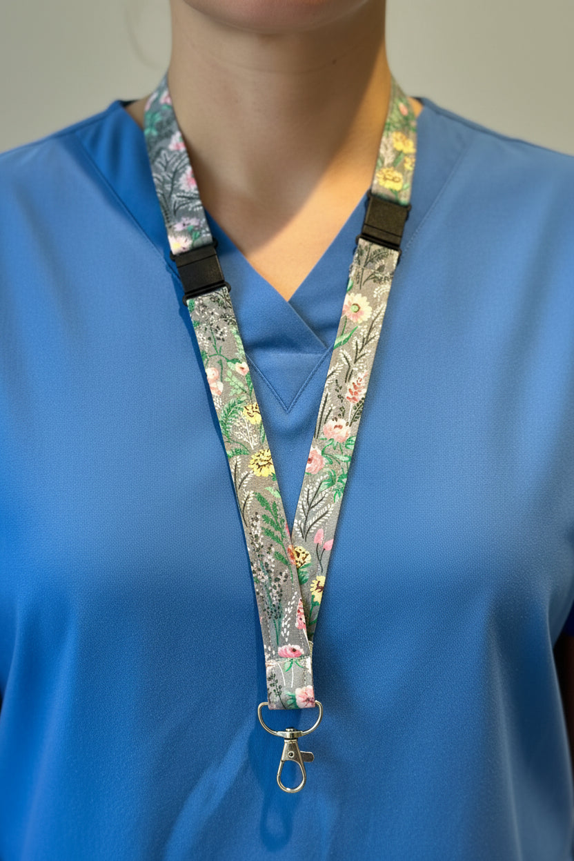 Handmade safety breakaway lanyard with anti-strangulation release points for NHS, healthcare, education and security staff