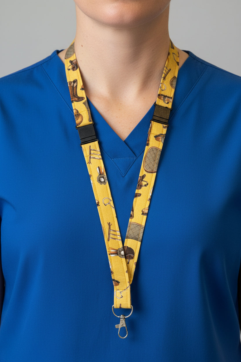 Handmade safety breakaway lanyard with anti-strangulation release points for NHS, healthcare, education and security staff
