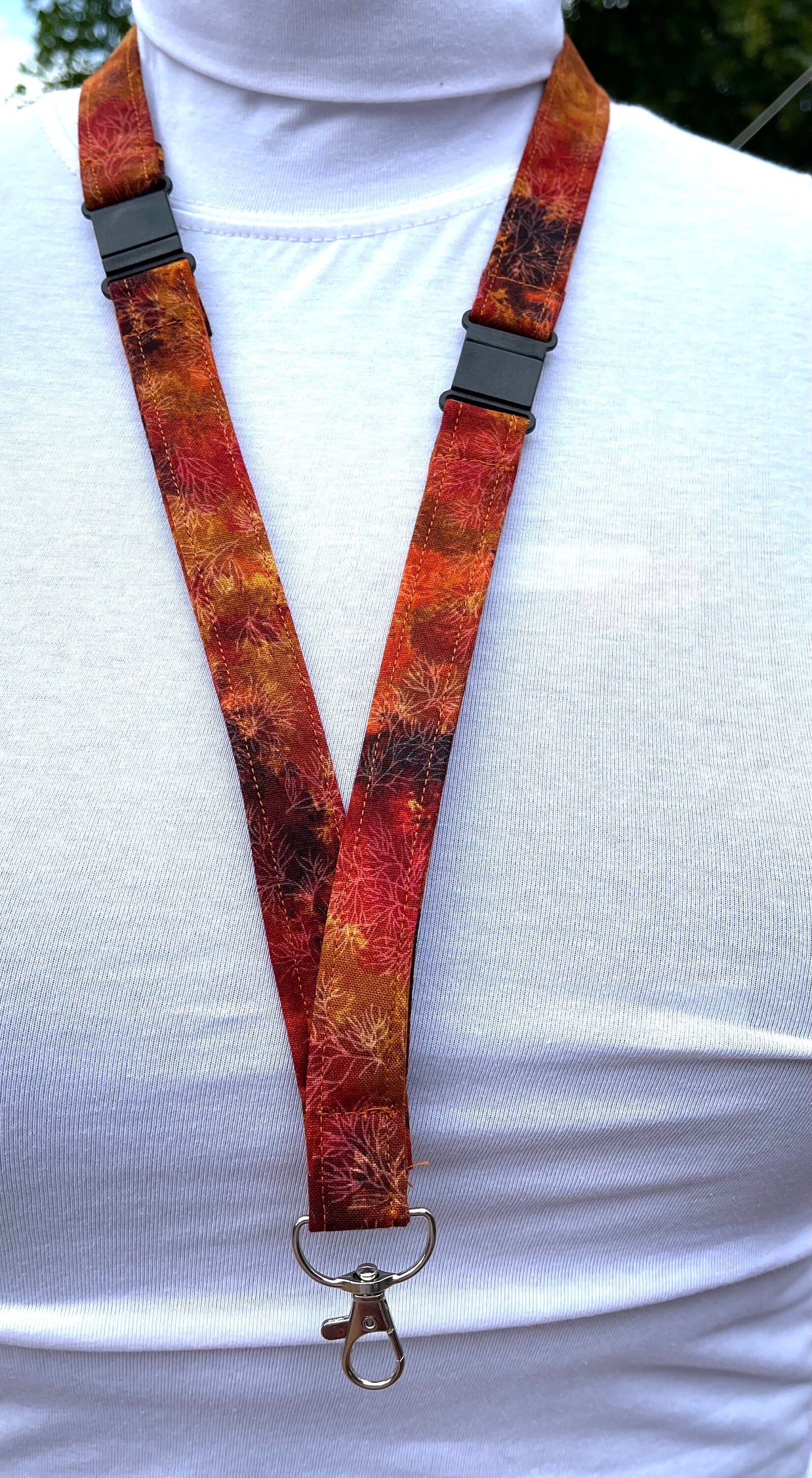 Autumn Fabric Breakaway Lanyard