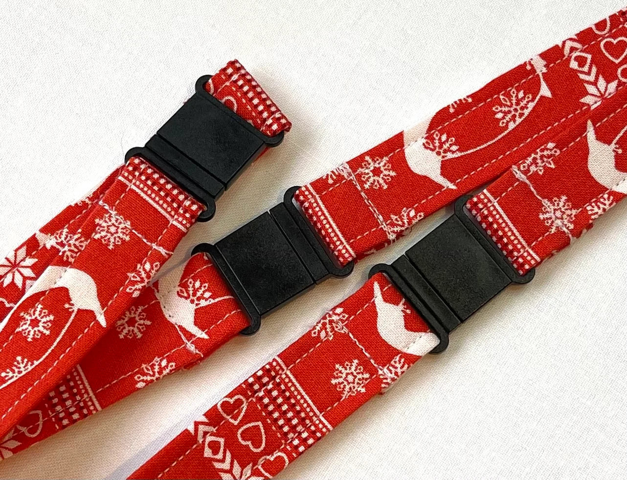 Christmas: Penguins Fabric Breakaway Lanyard - House of Lanyards