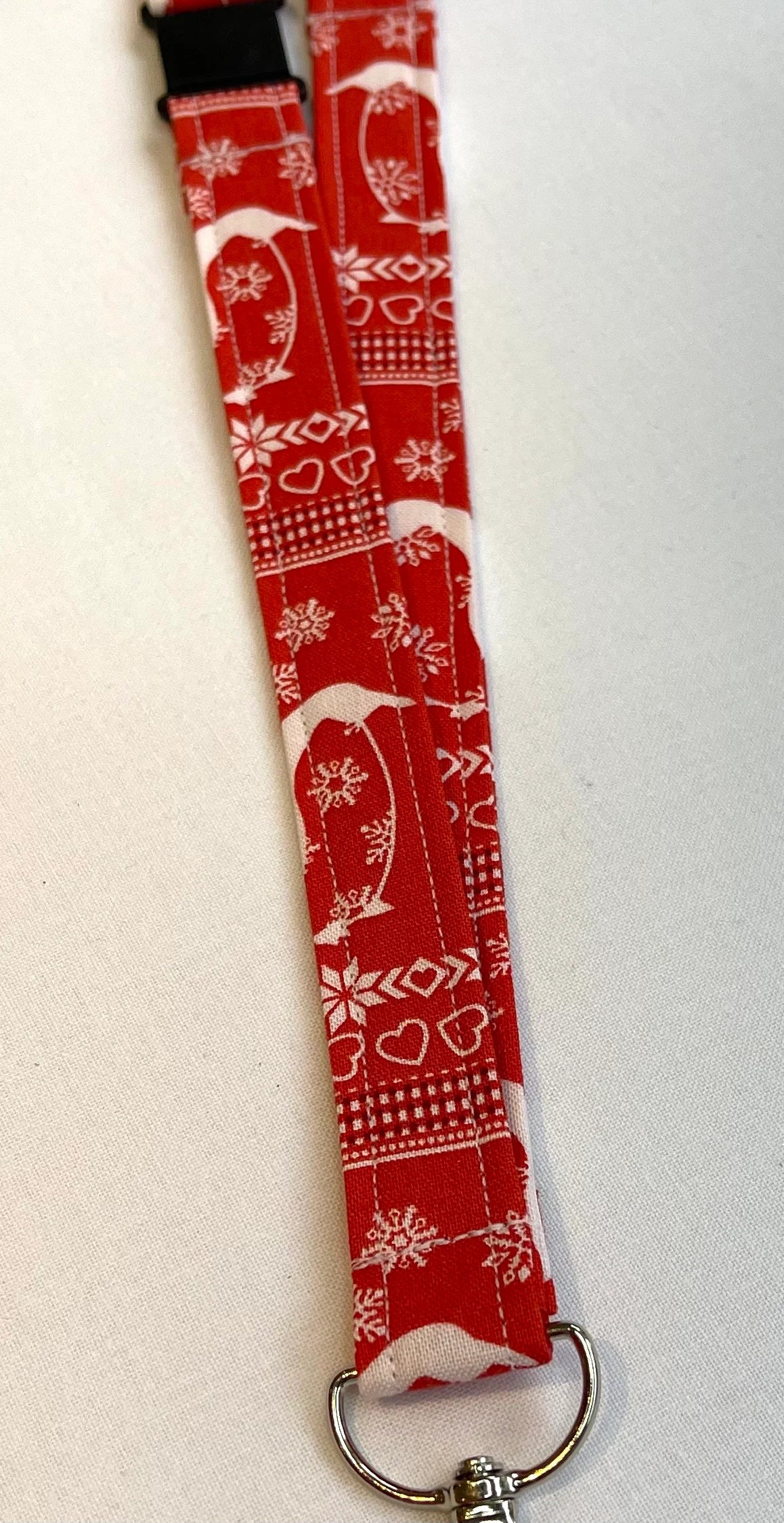 Christmas: Penguins Fabric Breakaway Lanyard - House of Lanyards